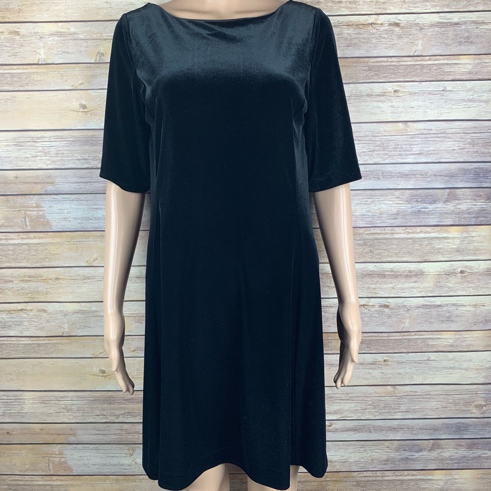 Velvet little black dress